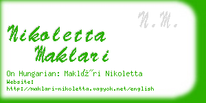 nikoletta maklari business card